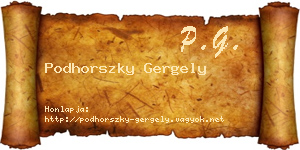 Podhorszky Gergely névjegykártya